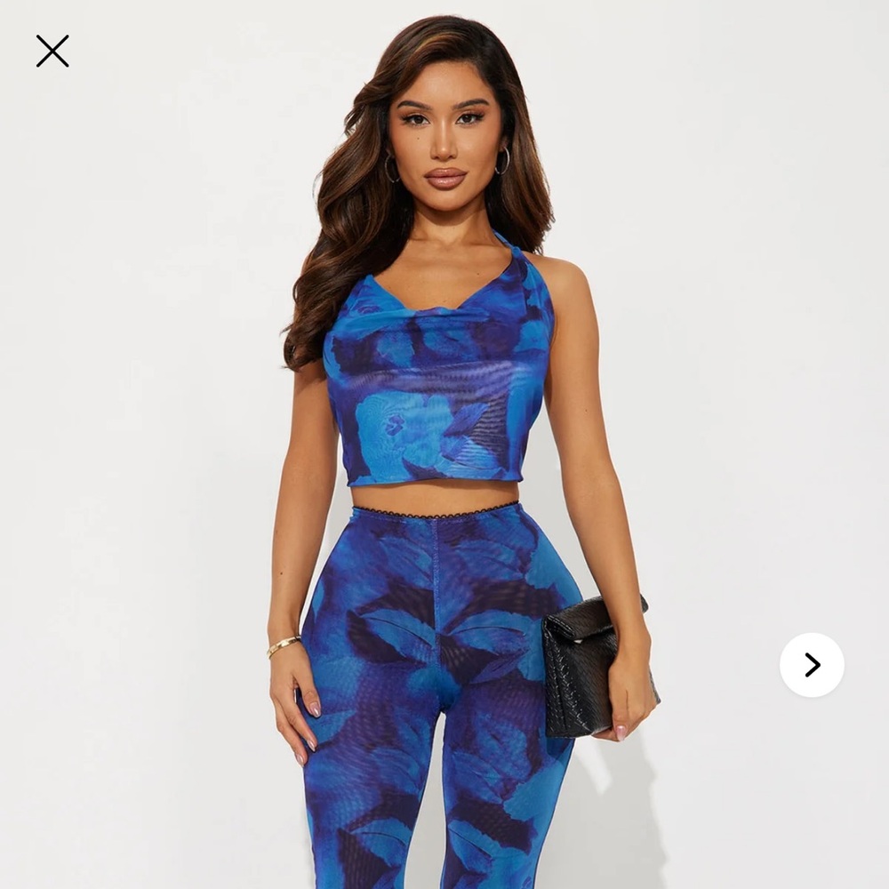 Angela Floral Mesh Pant Set